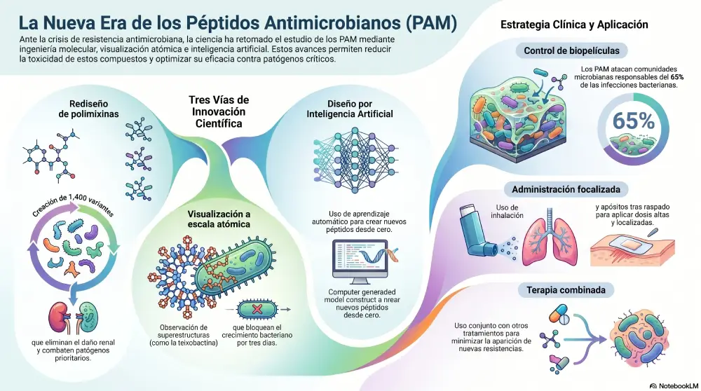 infografia sobre péptidos antimicrobianos