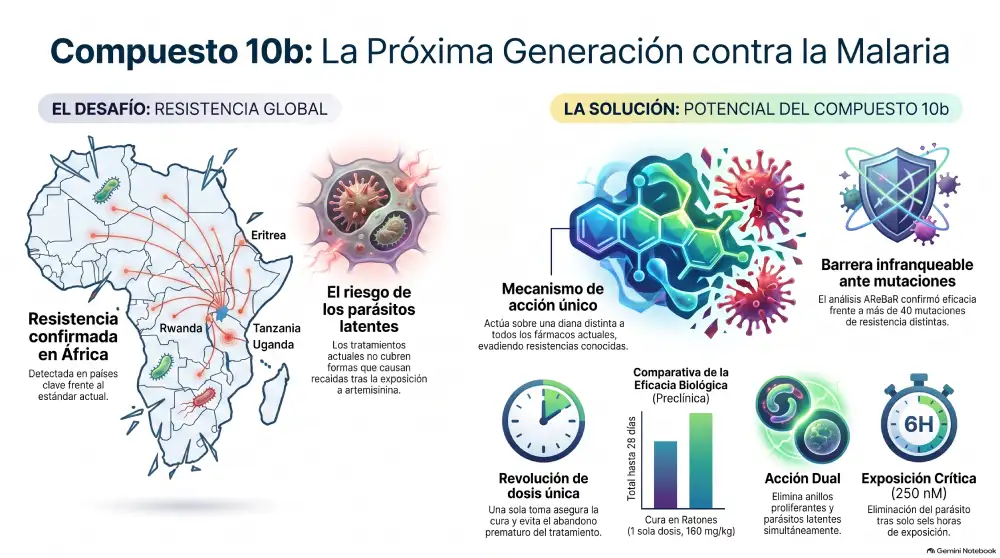 infografía sobre nuevo fármaco de la malaria